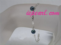 6-6.5mm black akoya pearl bracelet in tin cup