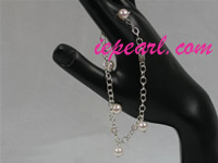 7-7.5mm AAA+ white round akoya pearl bracelet