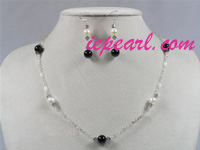 tin cup 6.5-7mm white akoya pearl necklace set