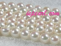 6-6.5mm AA+-AAA+ white Akoya pearl strands wholesale