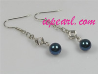 7-7.5mm black bridal akoya pearl earrings