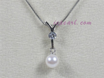 6.5-7mm white akoya pearl pendant wholesale