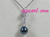 7.5-8mm akoya pearl pendant with zircon beads on sale