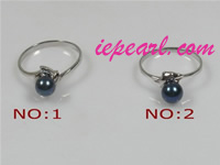 5.5-6mm black akoya pearl ring with US SIZE 7 wholesale