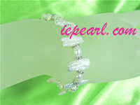 wholesale 7*20mm white biwa pearl bracelet