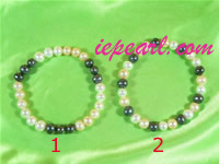 7-8mm multicolor freshwater pearl elasticity bracelet wholesale