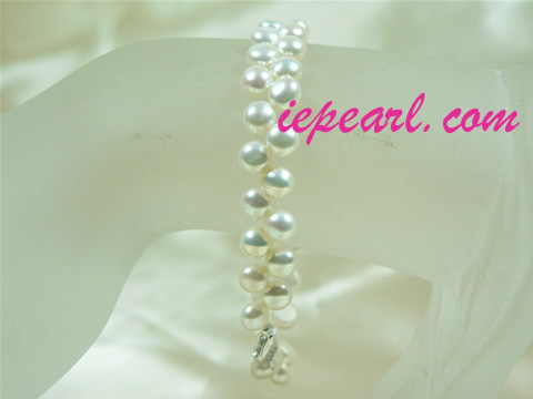 wholesale 6-7mm white bread pearl bracelet