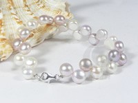 6-7mm bread pearl bracelet with different colors