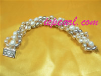 7-8mm multicolor twisted freshwater pearl bracelet wholesale