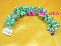 5-6mm green blister shape freshwater pearl bracelet wholesale