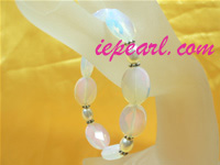 8-9mm white freshwater pearl bracelet with gemstone wholesale