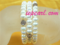 6-7mm white potato freshwater pearl bracelet wholesale