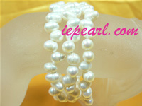 wholesale 6-7mm sider-drill freshwater pearl bangle bracelete