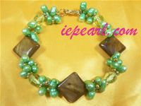 4-5mm green side-drilled pearl bracelet wholesale online