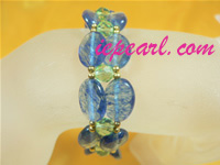 Discount 10*14mm blue oval gemstone bracelet with crystal