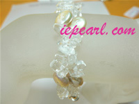 Discount 11mm pink coin pearl bracelet with chippy crystals