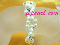 three strands twisted white cultured pearl bracelet wholesale