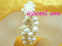 7*11mm white blister shape pearl bracelet in wholesale