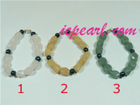 wholesale gemstone bracelet with black cultured pearl