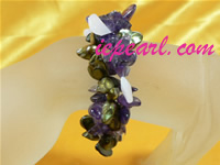 7*10mm coffee blister pearl bracelet with amethyst wholesale