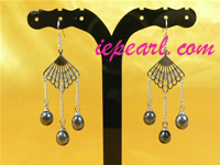7-8mm fan-shaped cultured pearl dangling earring