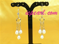 7*9mm white rice pearl earrings wholesale