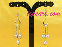 7*9mm purple rice pearl earrings wholesale