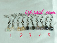 8-9mm cultured pearl earring with twisted mounting wholesale