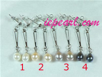 6*7mm rice freshwater pearl earrings with 18K GP