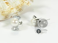 7-7.5mm cultured pearl earrings with 18K GP jewelry mountings