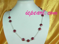 red coin shape pearl necklace without clasp