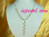 6-7mm pink rice shaped pearl necklace wholesale