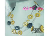 two strands tin cup pearl necklace wholesale