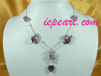 4-5mm pink tin cup pearl necklace wholesale