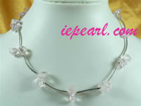 wholesale pink crystal beads tin cup necklace in low price