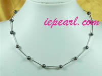 wholesale black tin cup pearl necklace