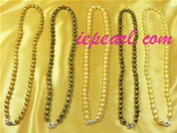 5-6mm dye color rice cultured pearl necklace wholesale