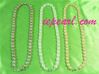 6-7mm natural color rice cultured pearl necklace wholesale