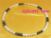 7-8mm potato cultured pearl necklace with three colors