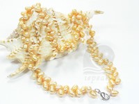 6-7mm potato shape orange freshwater pearl necklace wholesale