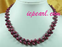 wholesale 6-7mm potato wine red freshwater pearl necklace