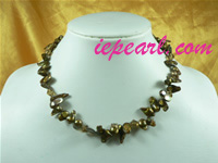 wholesale bronze tail shape freshwater pearl necklace