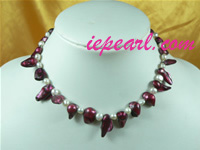 wholesale 10�13mm blister wine red freshwater pearl necklace