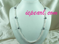 7-8mm white cultured pearl necklace with shell wholesale