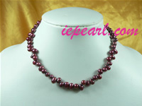 6-7mm potato wine red cultured pearl necklace discount online