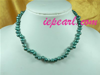 6-7mm dye potato shape cultured pearl necklace in wholesale