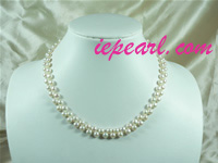 discount 7-8mm double strands white freshwater pearl necklace