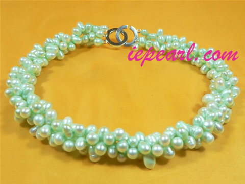 wholesale 6-6.5mm twisted pearl necklace