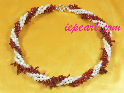 four strands twisted pearl necklace