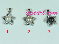 7.5-8mm freshwater pearl pendant with 18K GP wholesale